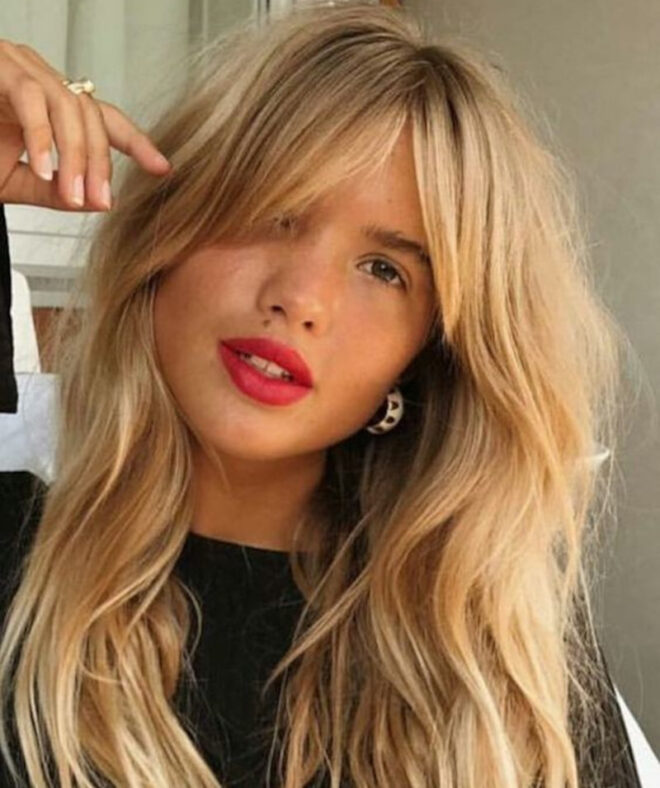 side swept curtain bangs