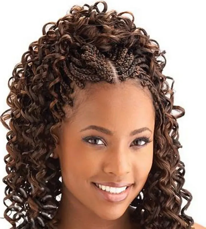 african hair braiding with bouncy curls