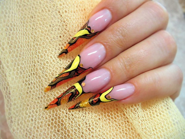 Blue Stiletto Nails