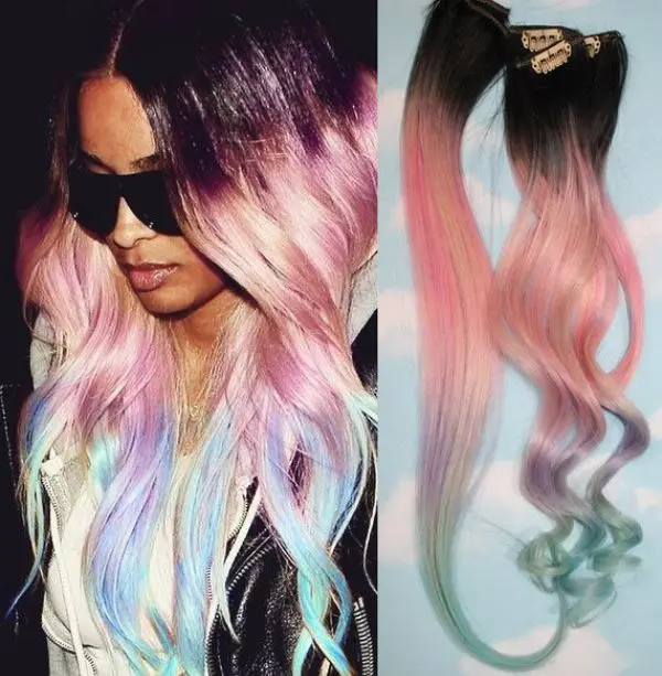 Colorful Clip In Hair Extensions 